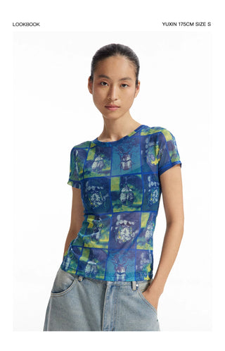[CONP] Graphics Slim Fit Mesh T-shirt