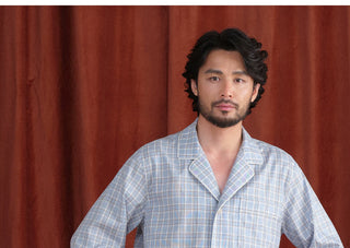 [CULTUM] Piped Plaid Cotton Pajama