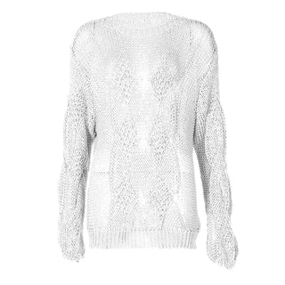 Long sleeve crewneck knitted solid top