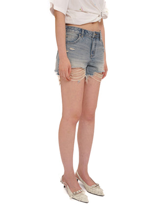 [moromoro2] Distressed Denim Shorts