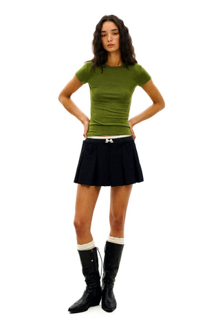 [Moromoro2] Faux Three-piece Pleated Skirt