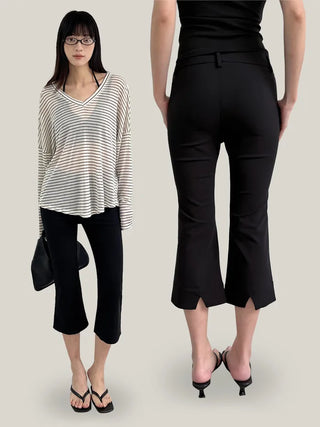 Slit flare pants