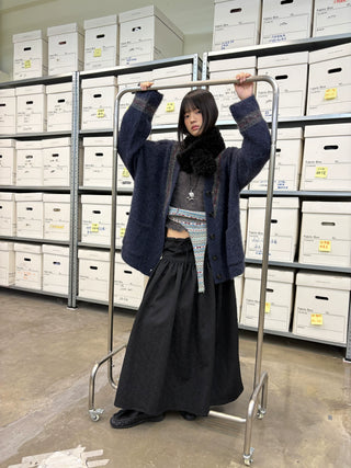 [NeverSeez] Jacquard Voluminous Skirt