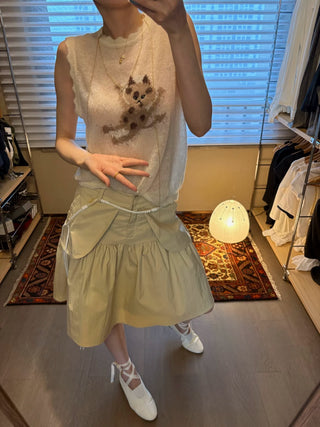 [NeverSeez] A-line Utility Skirt