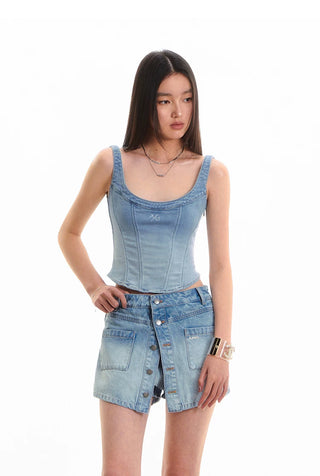 [NOTAWEAR] Denim Fishtail Sleeveless top
