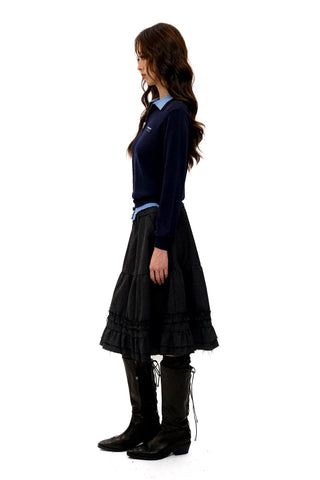 [Moromoro2] Faux Two-piece Polo Sweater