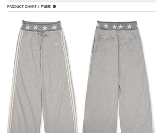 [Moromoro2] Star Ribbed Cotton Sweatpants