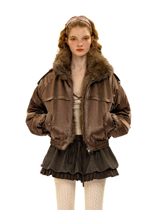 [Moromoro2] Fur Collar Aviator Vest &  Jacket