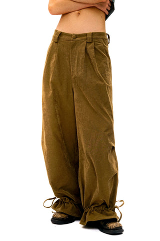 [Moromoro2] Velvet Pleated Wide-leg Pants