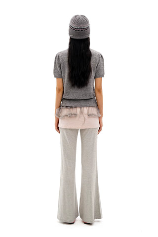 [Moromoro2] Faux Two-piece Flared Skirt  Pants