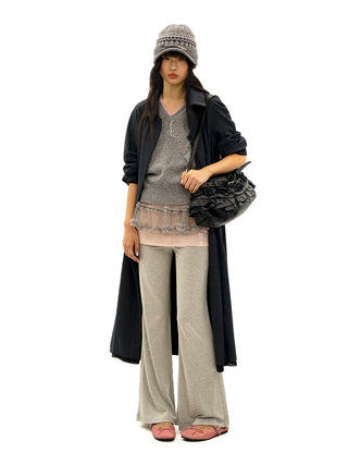 [Moromoro2] Faux Two-piece Flared Skirt  Pants