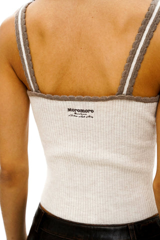 [Moromoro2] Lace Trim V-Neck Cami Top