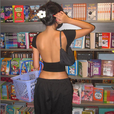 One-Shoulder Backless Top