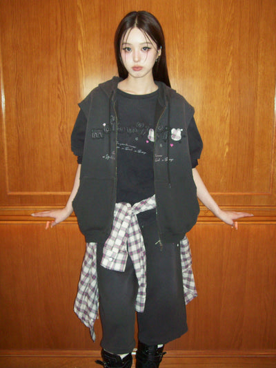 [Moromoro2] Rabbit Applique Hooded Vest