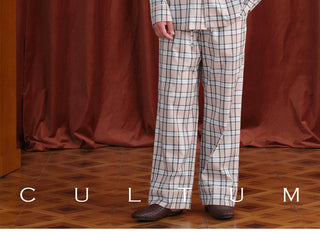 [CULTUM] Piped Plaid Cotton Pajama