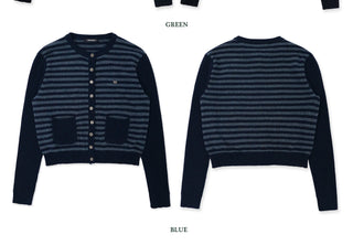[Moromoro2] Striped Knit Cardigan