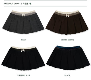 [Moromoro2] Faux Three-piece Pleated Skirt