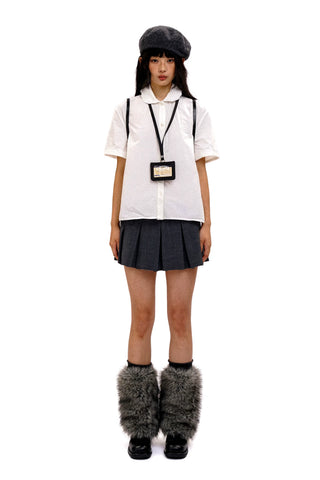 [Moromoro2] Faux Three-piece Pleated Skirt
