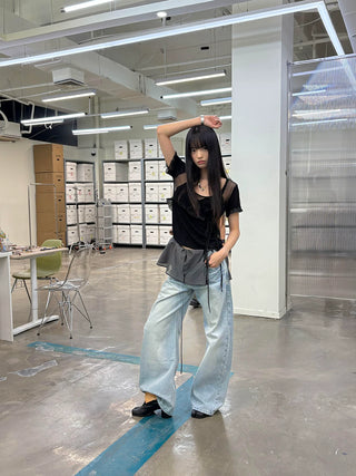 [NeverSeez] Layered Lace T-shirt