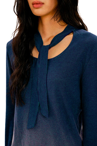 [Moromoro2] Gradient Striped Thumb Hole  T-shirt