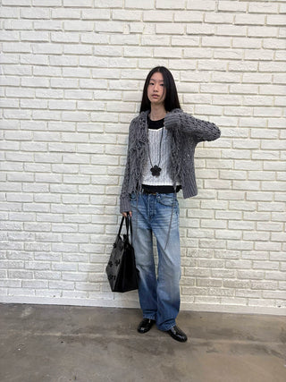 [NeverSeez] Whiskered Washed Straight Tapered Jeans