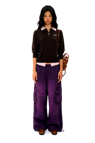 [Moromoro2] Faux Two-piece Polo Sweater