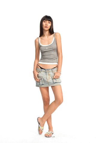 [NOTAWEAR] Faux Two-piece Cami Top