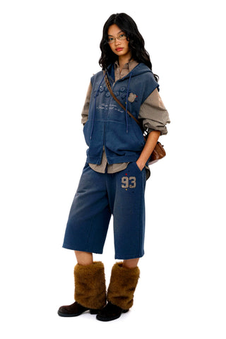[Moromoro2] Distressed Star Applique  Sweatpants