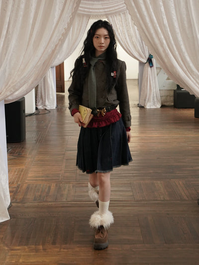 [Moromoro2] Houndstooth Doll Collar  Blazer/Skirt