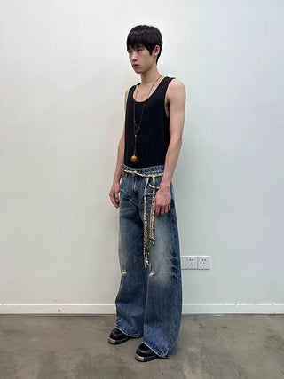 [NeverSeez] Textured Wide-Rib Cami Top