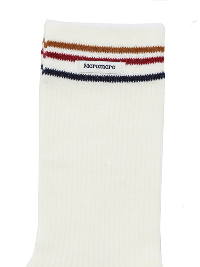 [Moromoro2] Striped Ribbed Mid-calf Socks