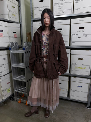 [NeverSeez] Pleated Mesh Skirt