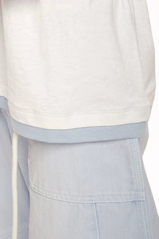 [moromoro2] Distressed Layered Short Sleeve  Tee