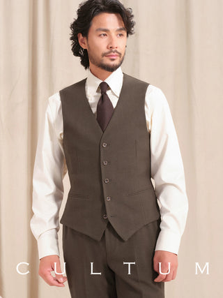 [CULTUM] Herringbone Brushed Flannel Suit Vest