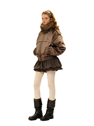 [Moromoro2] Fur Collar Aviator Vest &  Jacket