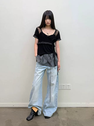 [NeverSeez] Layered Lace T-shirt