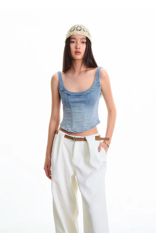 [NOTAWEAR] Denim Fishtail Sleeveless top