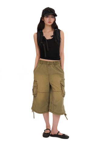 [MOROMORO] Washed Twill Cargo Pants