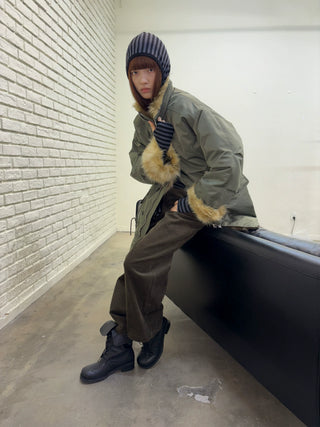[NeverSeez] Corduroy Wide Leg Casual Pants