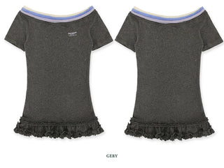 [moromoro2] Off-Shoulder Layered T-shirt