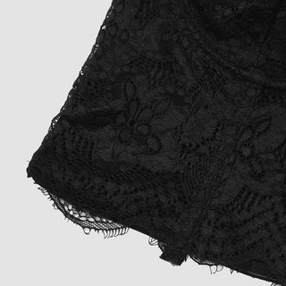 Hollow out lace hem v neck solid cami cut out top