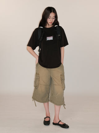 [Moromoro2] Distressed Print T-shirt