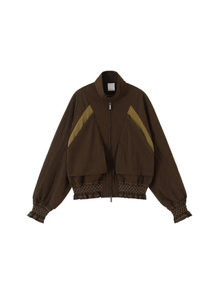 [CONP] Pleated Spliced Crinkle Nylon Jacket