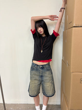 [NeverSeez] Lyocell-Wool Solid T-Shirt