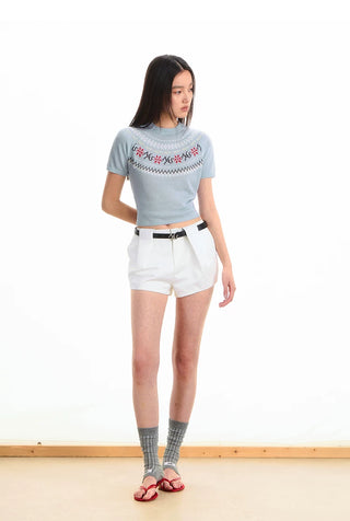 [NOTAWEAR] Fair Isle Knit T-Shirt