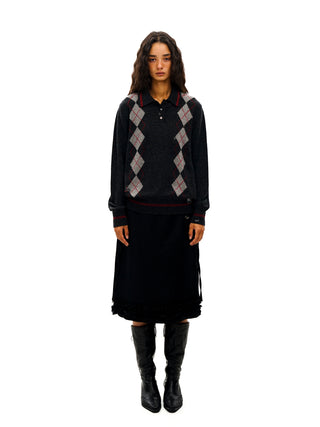 [Moromoro2] Argyle Polo Sweater