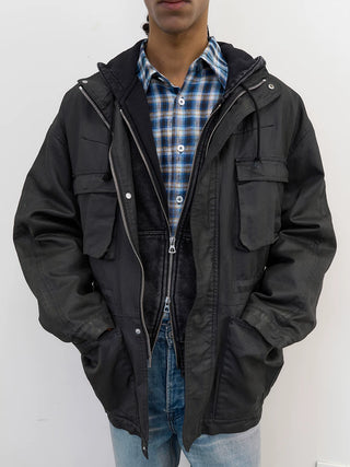 [NeverSeez] Distressed Waxed Workwear Jacket