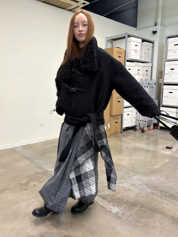 [NeverSeez] Boucle Toggle Short Coat