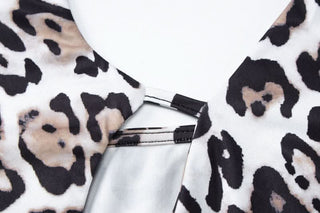 Leopard print halter self tie mini dress