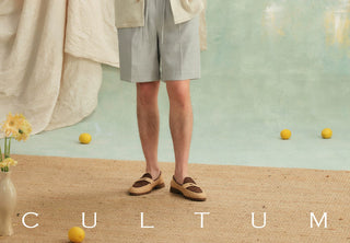 [CULTUM] Wave Texture Drawstring Shorts
